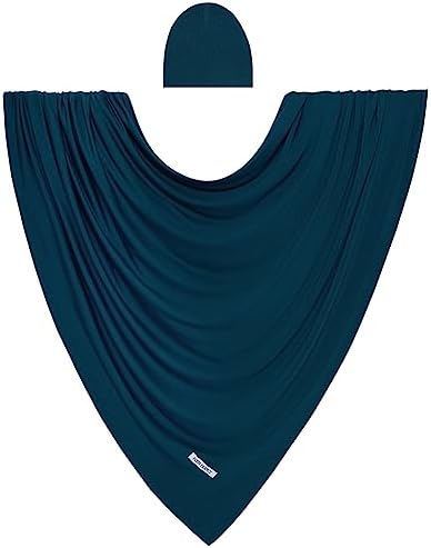Posh Peanut Swaddle Blanket Beanie Set - Sailor Blue