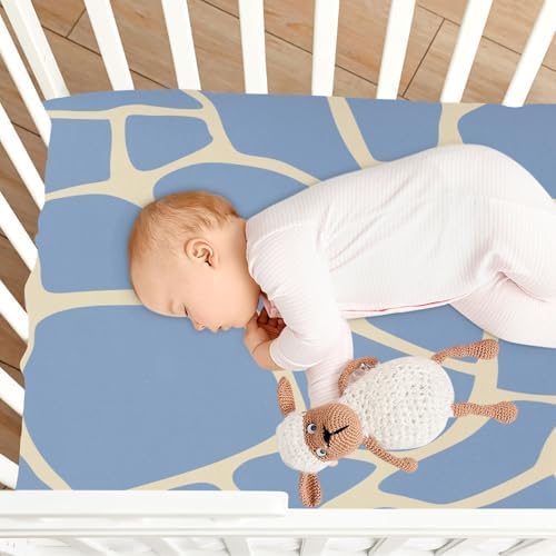 KICPOAY Fitted Crib Sheets with Giraffe Skin Pattern