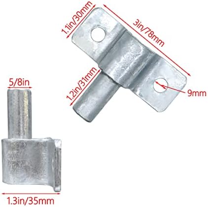 NIDAYE 2-Pack Wall Mount Gate Hinges Heavy Duty Galvanized Steel