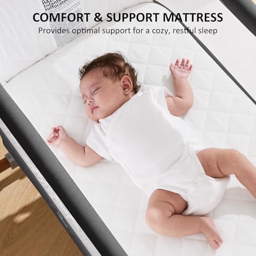 LovliTod 3 in 1 Bedside Bassinet with 6 Height Adjustments
