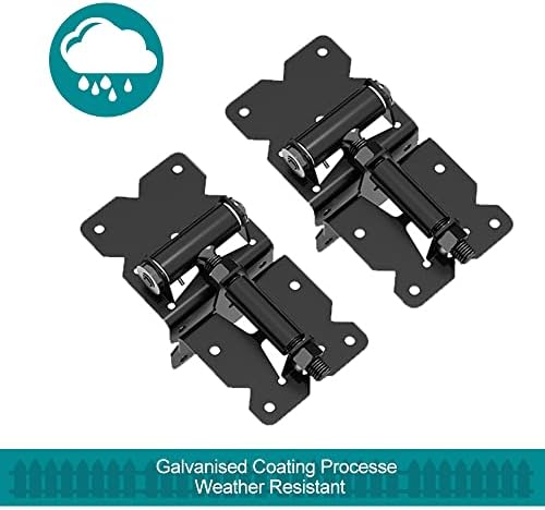 Usumairu 2 Pack Self Closing Gate Hinges Black Heavy Duty