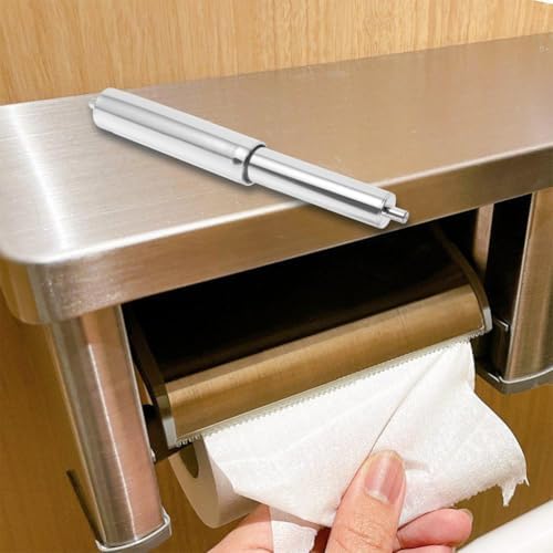 Housoutil Spring-Loaded Toilet Tissue Holder Rod 2Pcs Stainless Steel Replacement