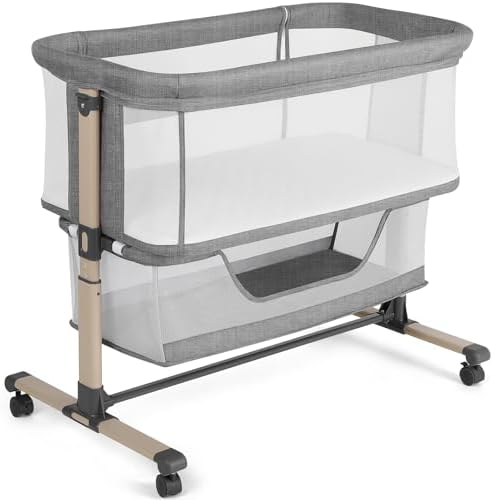 Cowiewie Bassinet Bedside Sleeper Portable Breathable