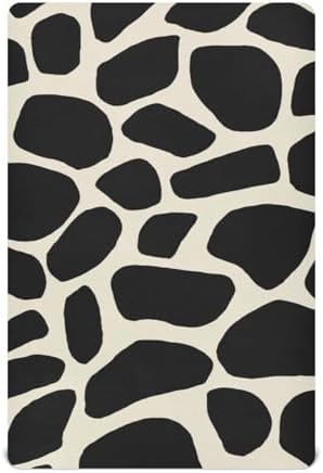 KICPOAY Fitted Crib Sheets Black Giraffe Stretchy Playard Sheets for Baby Toddler