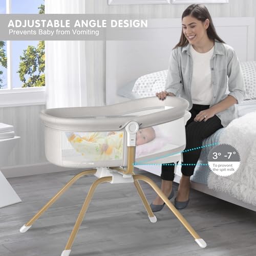 ANGELBLISS 3-in-1 Bassinet with Rocking Travel Portability