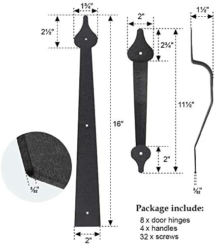 WINSOON Heavy Duty Black Steel Garage Door Hardware Kit