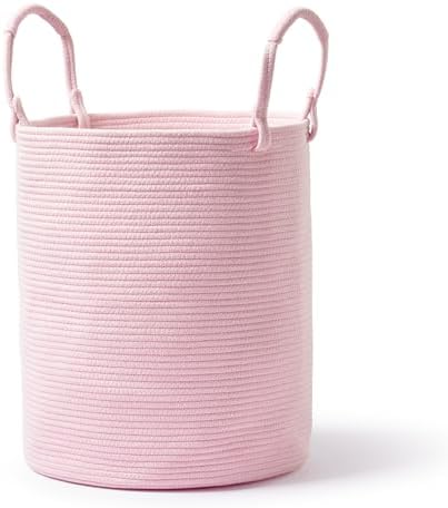 Kodomoore Laundry Basket Woven Cotton - 15D x 18H - Light Pink