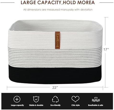 Romea Lutiss Large Blanket Basket - 22x17x12 Black