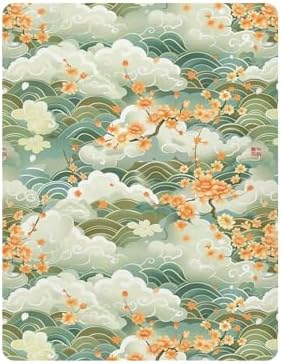 Wassud Light Green Wave Crib Sheets