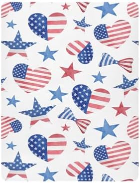 KICPOAY Fitted Crib Sheets with American Flag Bows