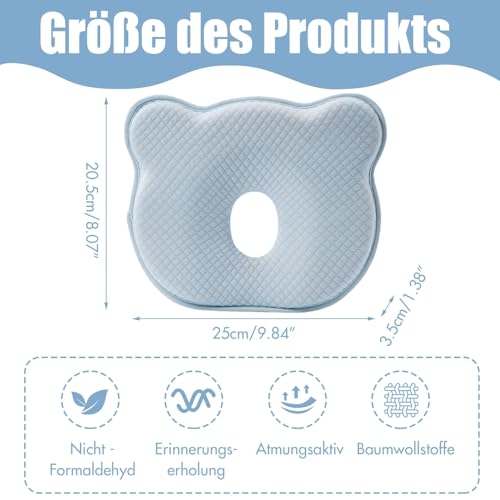 FOBSERD Memory Foam Travel Pillow for Babies