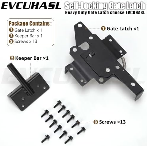 Heavy Duty Black Self Locking Gate Latch