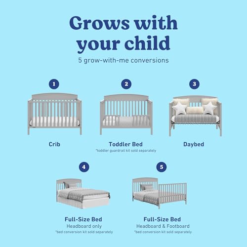 Graco Benton 5-in-1 Convertible Crib - Pebble Gray