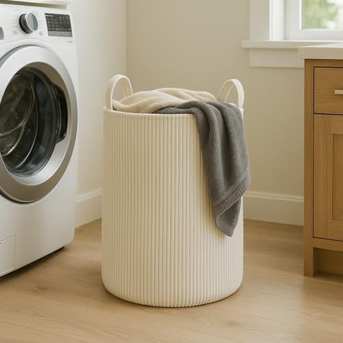 PUtSKA Laundry Basket Hamper Extra Small Cream