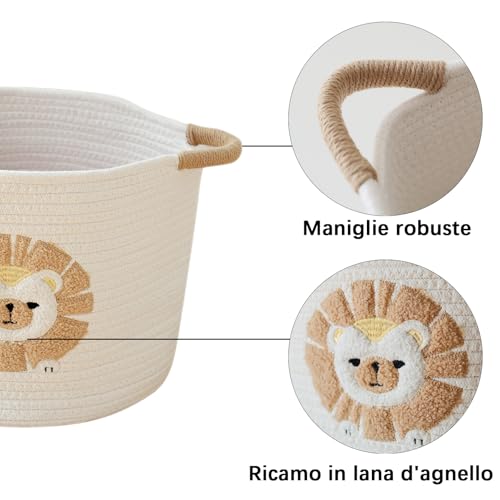 Tidelit Cute Toy Storage Basket with Lion Design