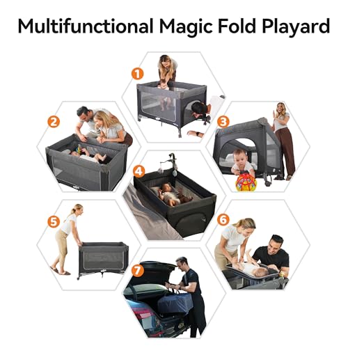 Pamo Babe 1-Second Setup 3-in-1 Playard for Babies