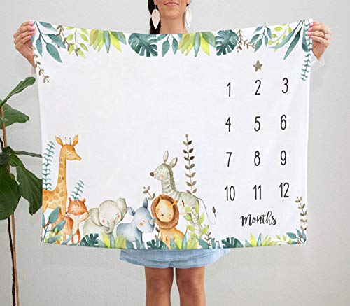 Ckewfaz Popfavors Safari Baby Growth Chart Blanket