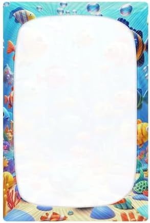 Jihqo Colorful Sea Fishes Crib Sheets 52x28