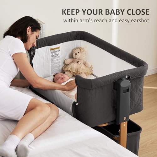 LovliTod 3 in 1 Bedside Bassinet with 6 Height Adjustments