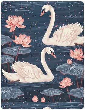 Wassud White Swans Crib Sheets for Boys Girls 27x39 Inch