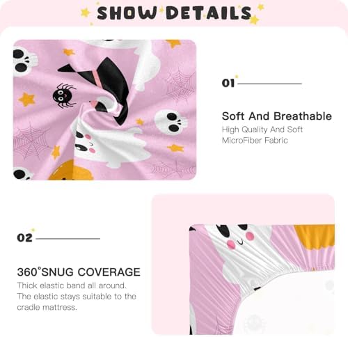 FUGIDOG Halloween Boo Crib Sheet for Baby