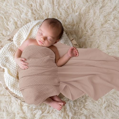 Bearmoss Soft Muslin Swaddle Blankets 3 Pack