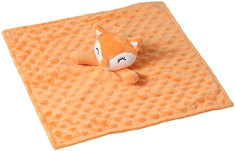 CREVENT Soft Plush Animal Face Security Blanket for Kids Orange Fox