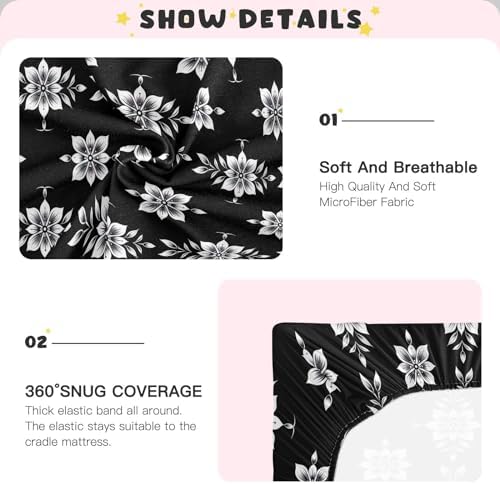 Wassud Simple Flower Crib Sheets for Boys Girls