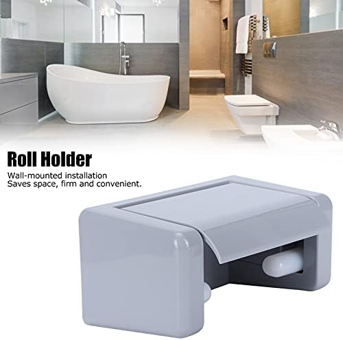 Enforose Paper Towel Holder Wall Mounted with Storage Shelf Grey