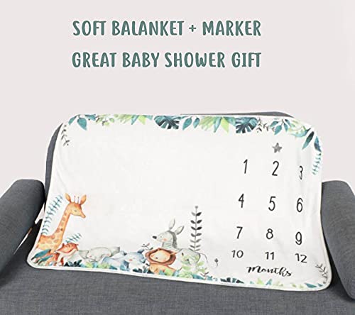 Ckewfaz Popfavors Safari Baby Growth Chart Blanket