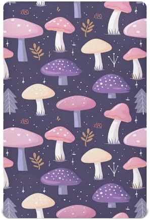 Wassud Cute Cartoon Mushrooms Crib Sheets Pack