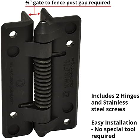 DD Technologies KwikFit Polymer Gate Hinge Black 2 Count