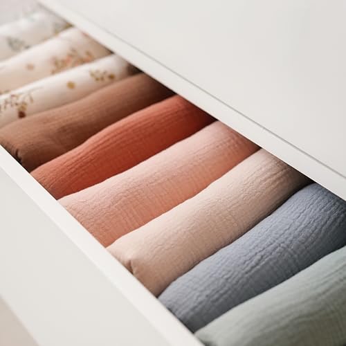 Konssy 2 Pack Muslin Swaddle Blankets for Newborn