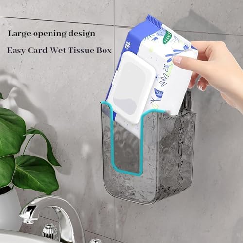 Annewi Wall Mount Tissue Box Holder - No Drilling Grey