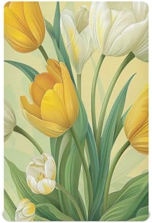 Wassud Yellow Tullips Crib Sheets for Boys Girls