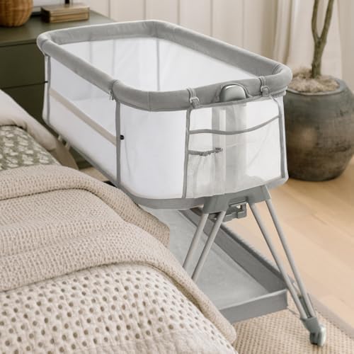 Fodoss Bedside Bassinet with Wheels and Storage
