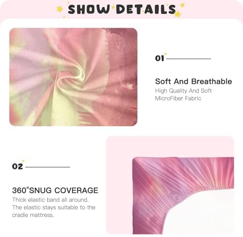 Wassud Sunset Glow Crib Sheets for Boys Girls