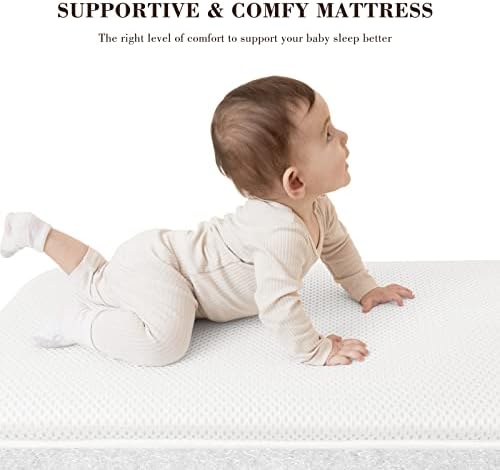 ANGELBLISS Baby Bassinet with Washable Mattress and 6-Level Adjustability