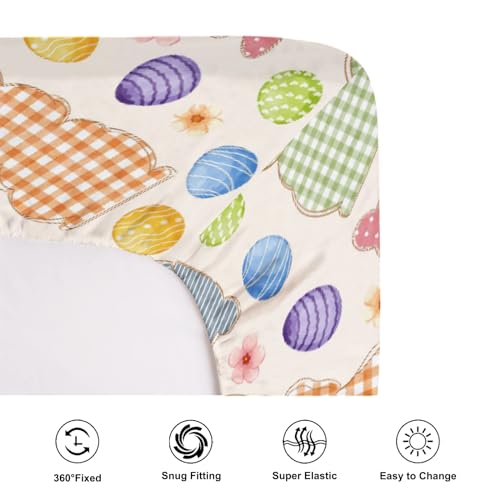 KASTLEE Easter Bunny Plaid Crib Sheets 52x28