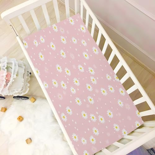 Jihqo Pink Daisy Crib Sheets Pack N Play Set
