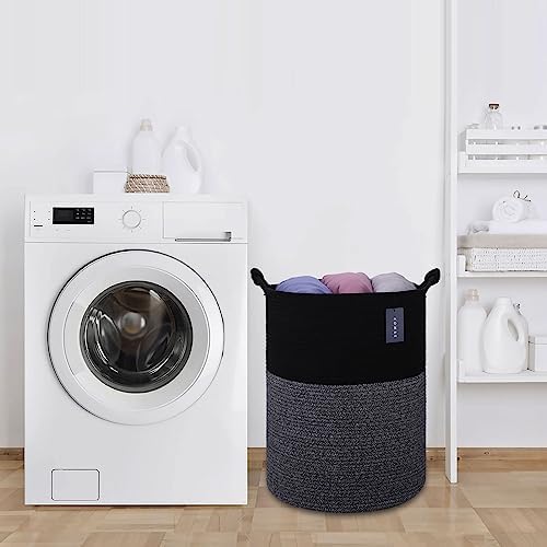 COMSE Extra Large Cotton Rope Storage Basket 157x217 Black