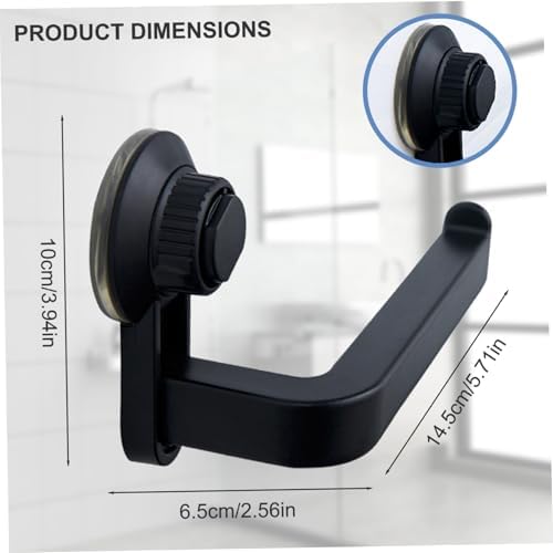 Dorccsi Suction Cup Toilet Paper Holder Black ABS 6x3x4 Wall-Mounted