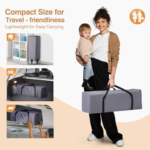 JOYMOR 5-in-1 Pack and Play with Bassinet and Changing Table