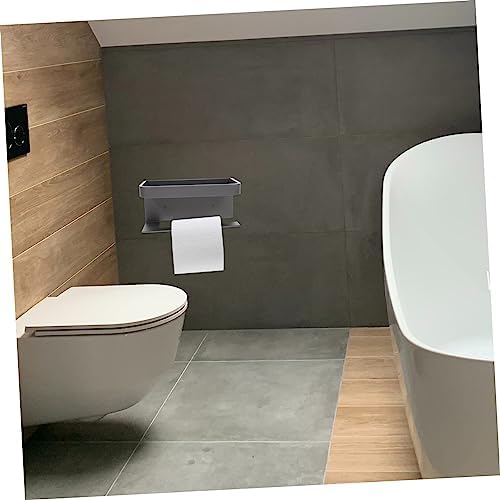 STOBOK Toilet Tissue Holder Dispenser with Shelf 1