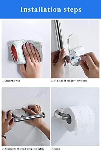 Envibe Toilet Paper Holder Self Adhesive Stainless Steel Silver