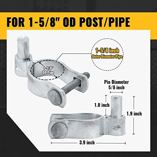 VIVIDA 1-58 Gate Post Hinge 3 PCS Galvanized