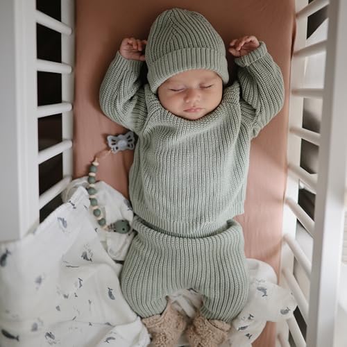 Mushie Muslin Swaddle Blanket - Organic Cotton Whales
