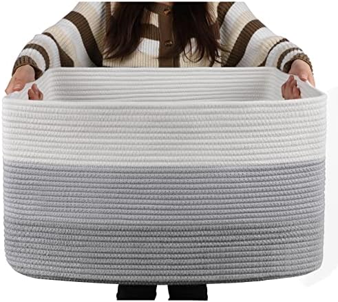 OIAHOMY Large Woven Basket - Gradient Grey
