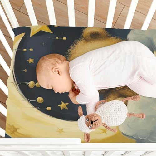 Wassud Crib Sheets Breathable Pack and Play Fitted 27x39 Inch