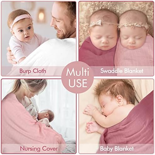 VIVANA Soft Cotton Swaddle Blanket 47x47 inches